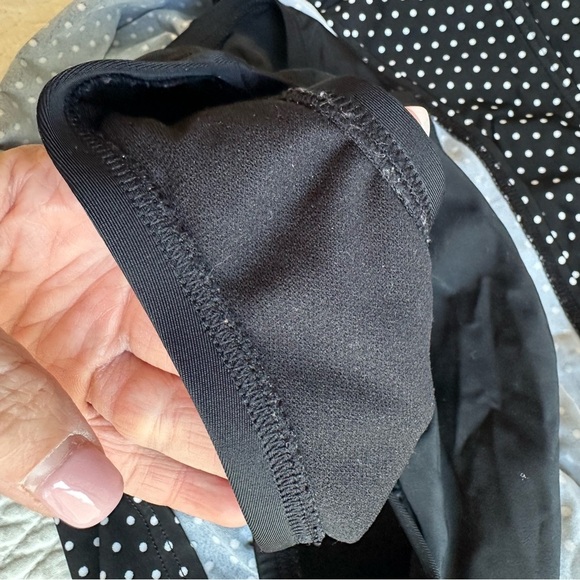 Vintage 90s Gabar Romper Bathing Suit black white polka dot swim dress size 14 - Picture 7 of 11